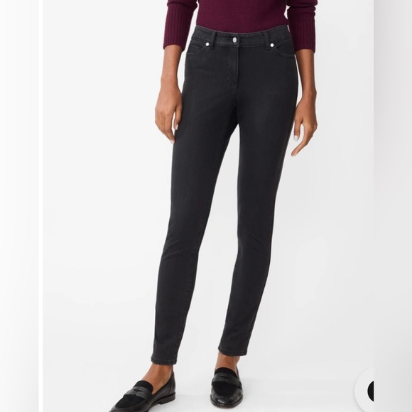 J. McLaughlin Women’s Cotton Stretch Classic Mid-Rise Jeans Black Size 6 EUC - Picture 2 of 11